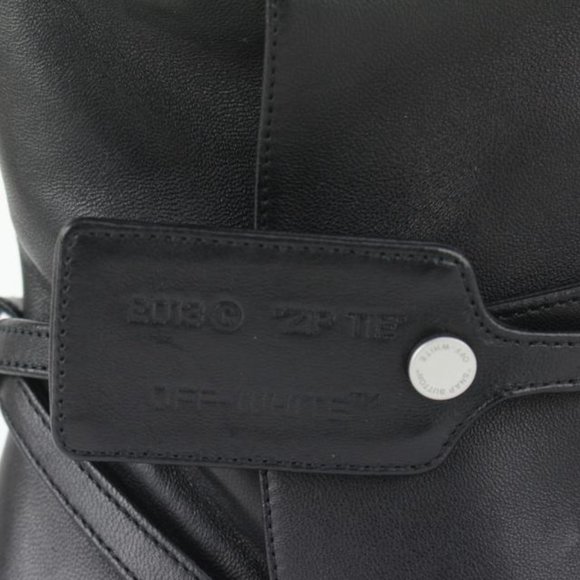 Off-White™ Sz 38 Black Leather Ziptie Bootie 106of14 - Picture 3 of 12